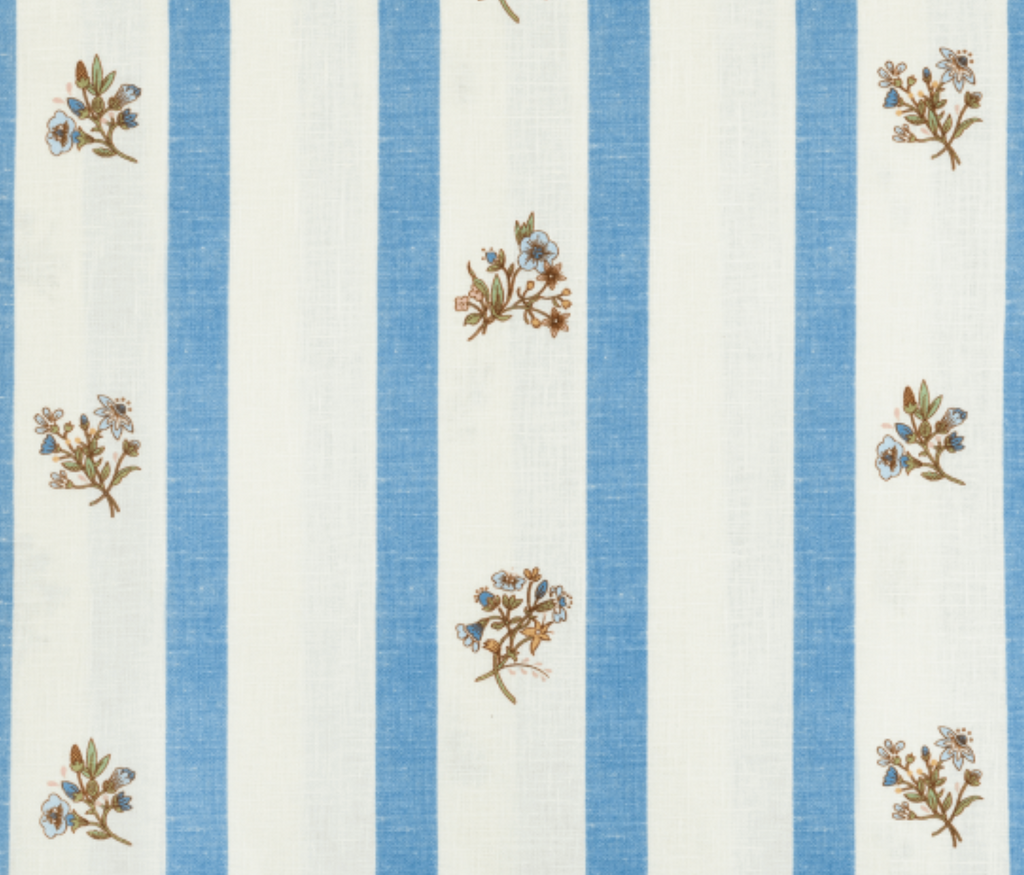 Flax and Field Stripe Dual Use Printed Linen Textile
