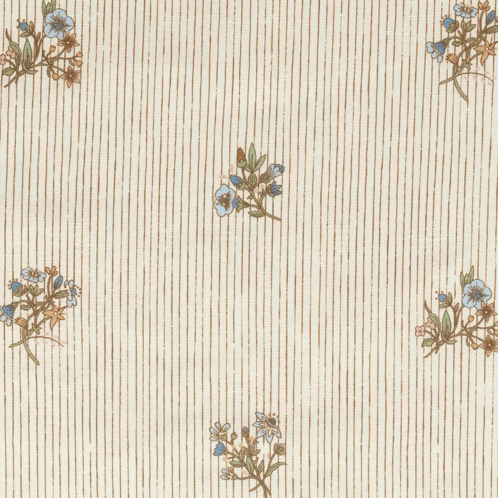 Flax and Field Posy Pinstripe Textile