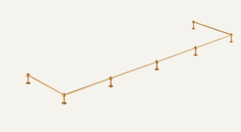 Cotswold Gallery Shelf Rail in Aged Brass (48"x12", 45MM, 7 posts total, (1) 48" rail, (2) 12" rails)