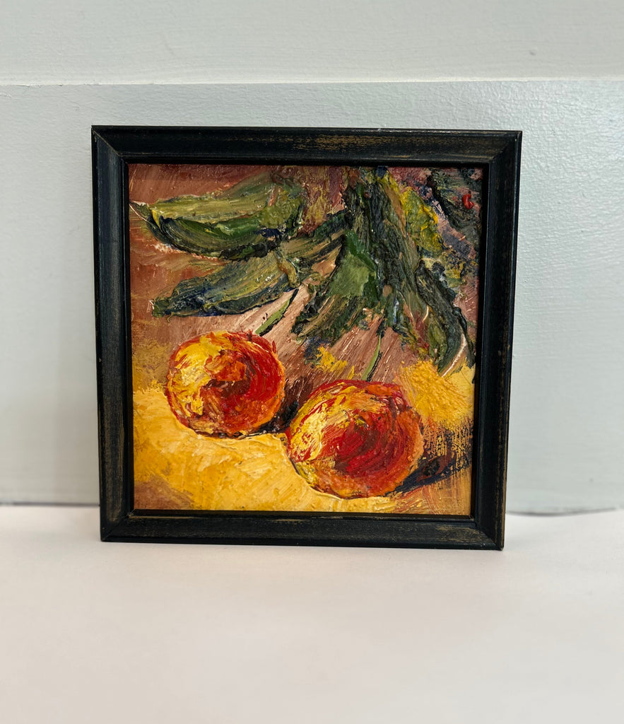 Vintage Oil Painting with Black Frame