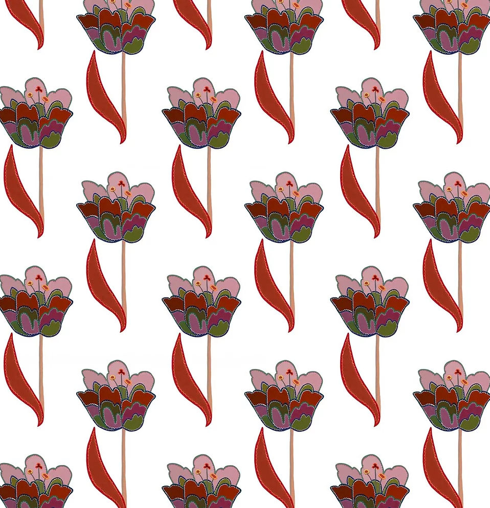 Ottoline Tulips Wallpaper Memo