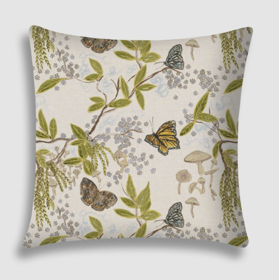 Woodland in Periwinkle Brown, Pillow